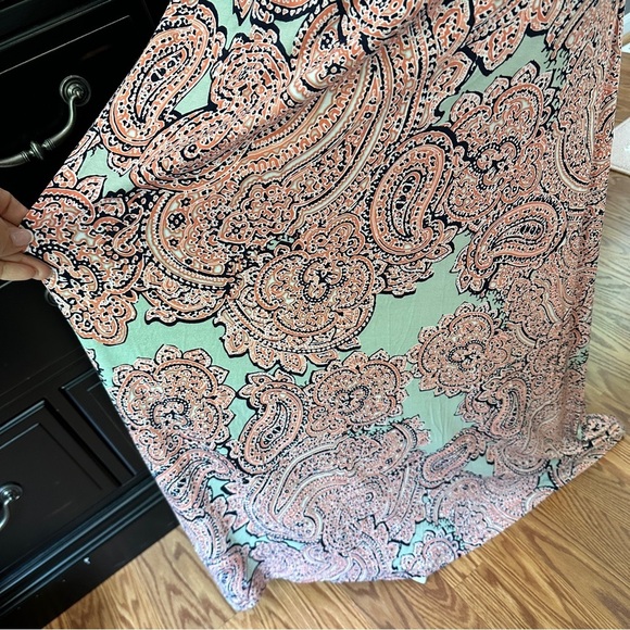 The Limited Pink Soft Sage Strapless Maxi Dress – Paisley Print Size Small - Picture 7 of 15